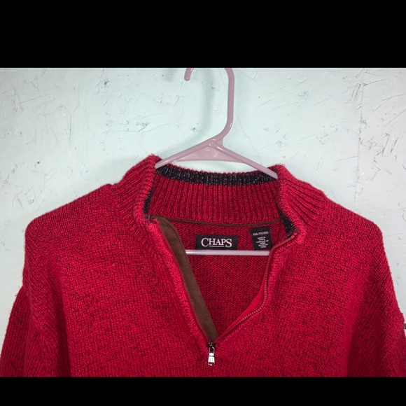 Chaps Red Half Zip Sweater - Picture 8 of 12